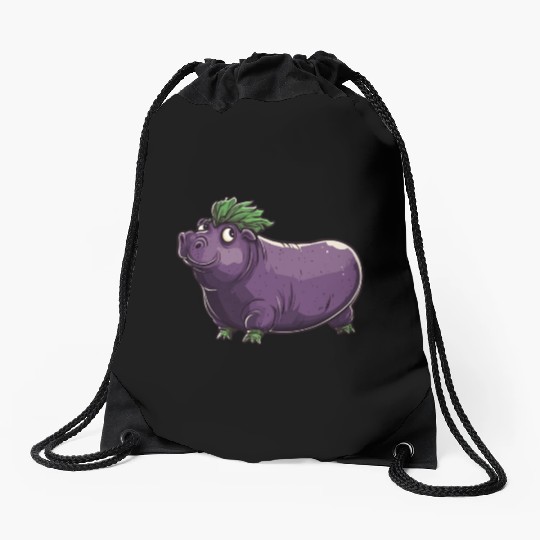 Hip Eggplant Drawstring Bags