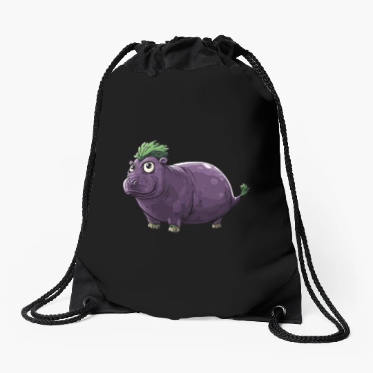 Hip Eggplant Drawstring Bags