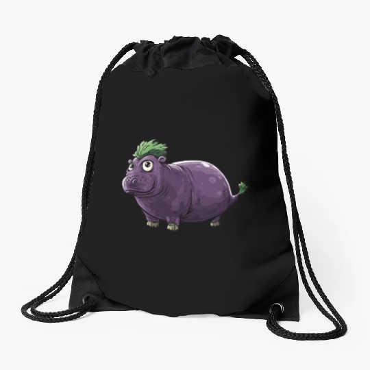 Hip Eggplant Drawstring Bags