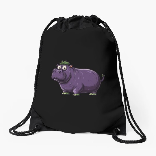 Hip Eggplant Drawstring Bags
