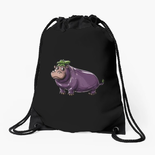 Hip Eggplant Drawstring Bags