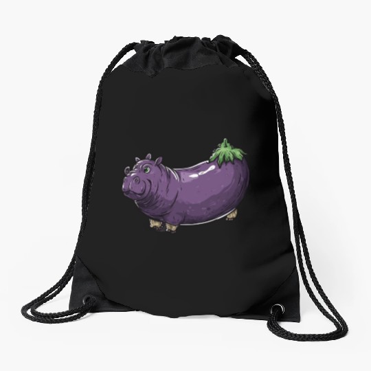 Hip Eggplant Drawstring Bags