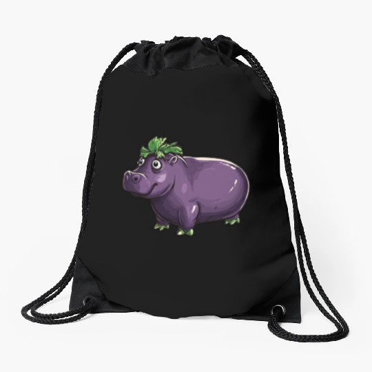 Hip Eggplant Drawstring Bags
