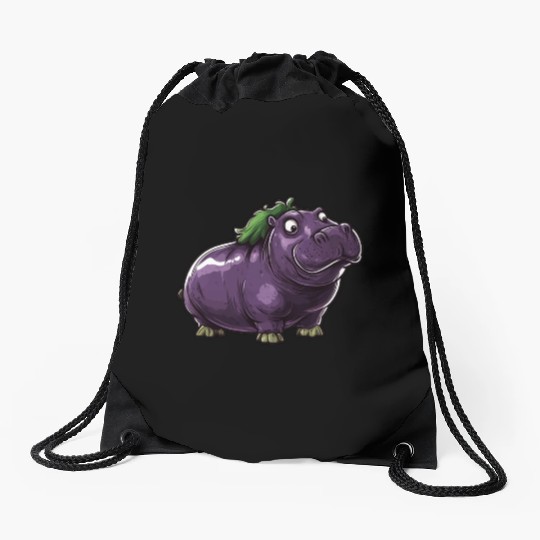 Hip Eggplant Drawstring Bags