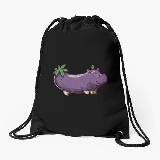 Hip Eggplant Drawstring Bags