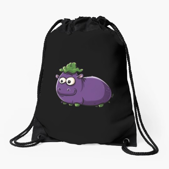 Hip Eggplant Drawstring Bags