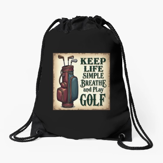 Golf Breath and Play Golf Drawstring Bags
