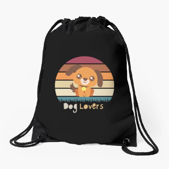 Dog lovers funny and cut dog Drawstring Bags