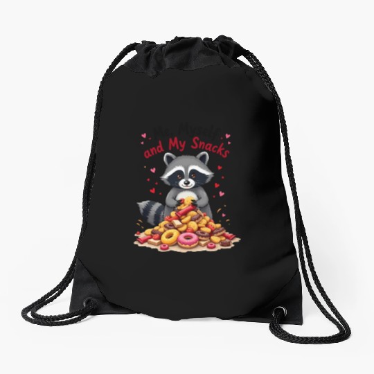 Me, Myself, and My Snacks Drawstring Bags