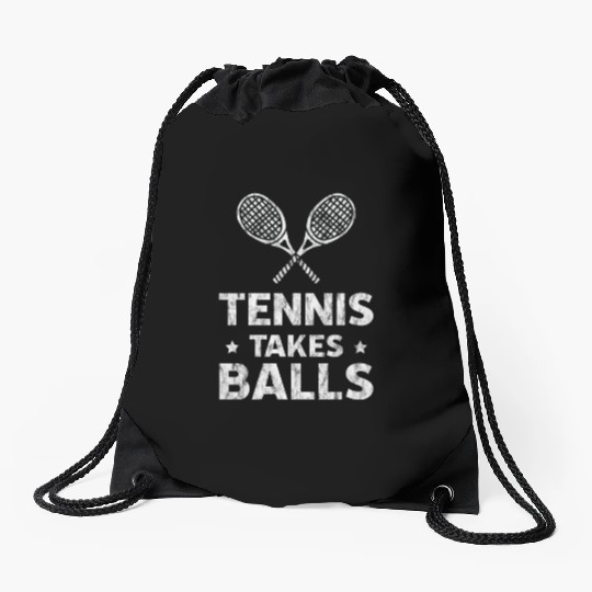 Tennis Takes Balls 3 Drawstring Bags