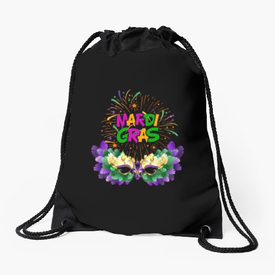Mardi Gras New Orlean Carnival Drawstring Bags