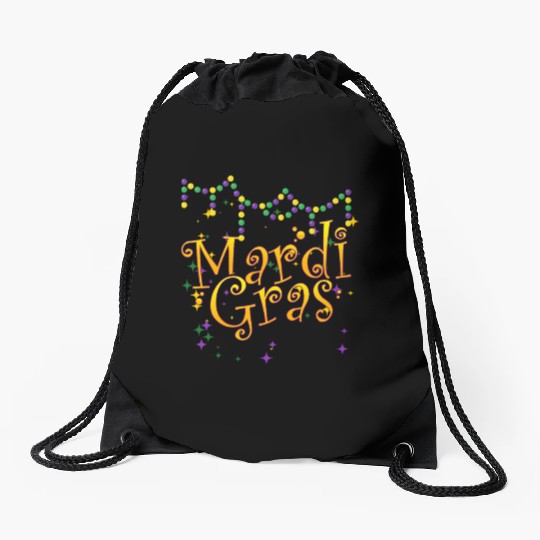 Mardi Gras New Orlean festival Drawstring Bags