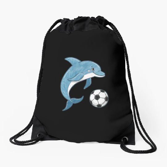 Dolphin and Soccer Ball Drawstring Bags