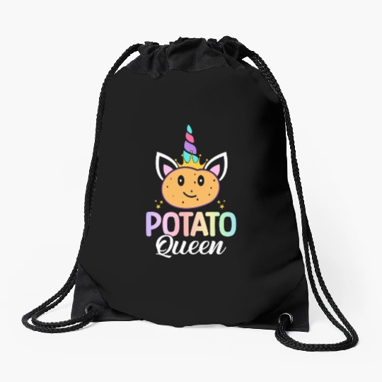 Potato Queen Female Potato Lover Girl Design for Drawstring Bags
