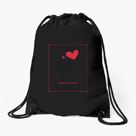 This Guy Makes My Heart Skip Leg Day Funny Drawstring Bags