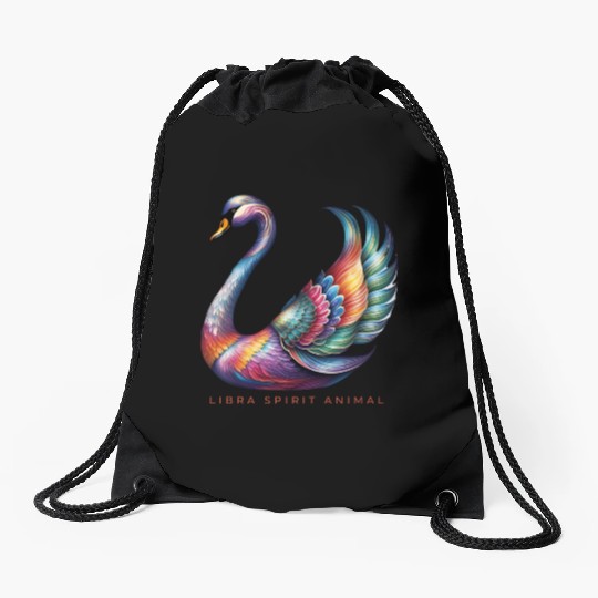 Libra Spirit Animal Swan Alebrije Drawstring Bags