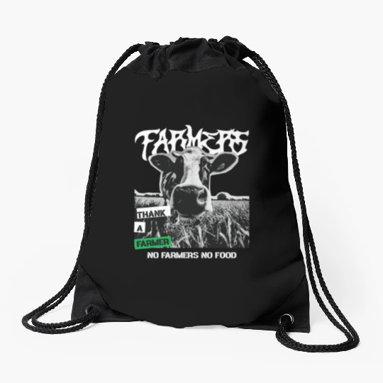 Thank a farmer DESIGN Drawstring Bags