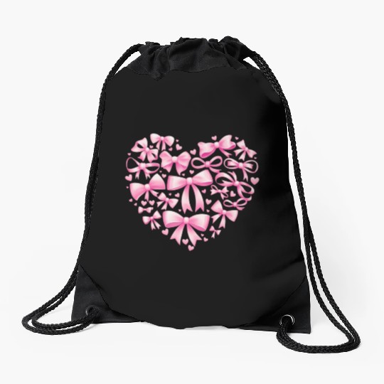 Valentines day Bowtiful Bowed Over Bowtique Bowtif Drawstring Bags