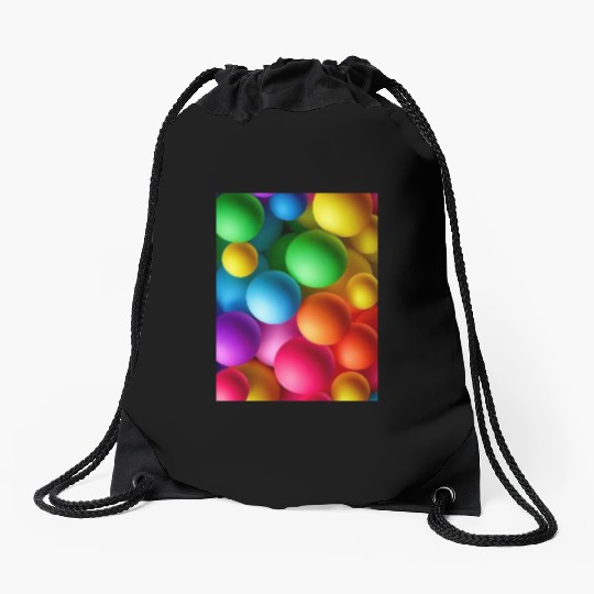 Vibrant Multi Colored Spheres Drawstring Bags