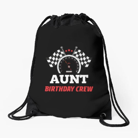 Aunt Birthday Crew Theme Party Racing Car Driver Drawstring Bags