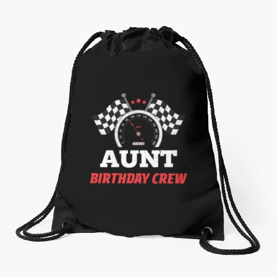 Aunt Birthday Crew Theme Party Racing Car Driver Drawstring Bags