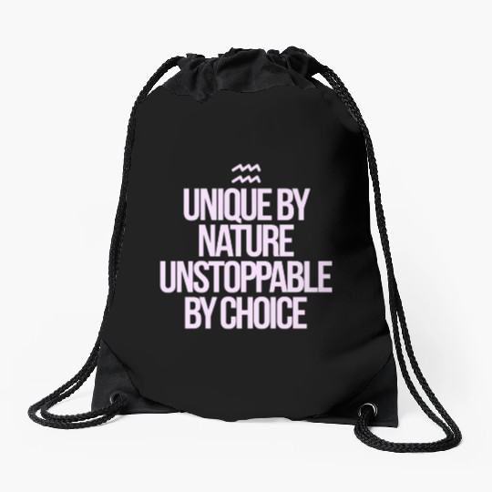 Unique By Nature Aquarius Character Zodiac Drawstring Bags