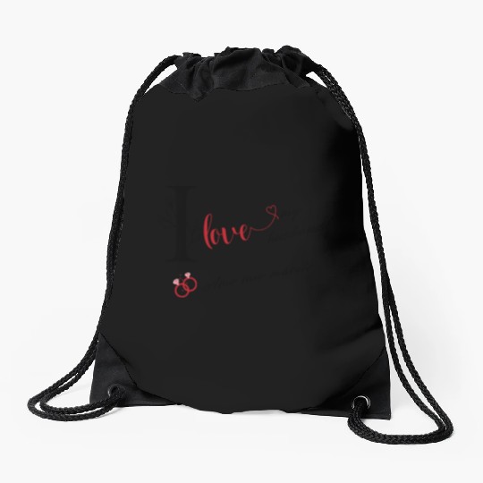 I love my husband / Amo mio marito Drawstring Bags
