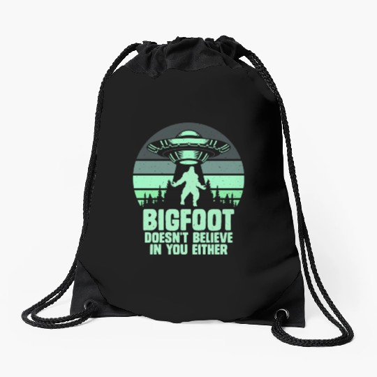 UFO-Bigfoot Yeti Sasquatch Drawstring Bags
