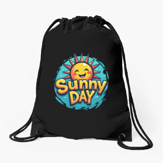 Sunny Day Sun Summer Vacation Drawstring Bags