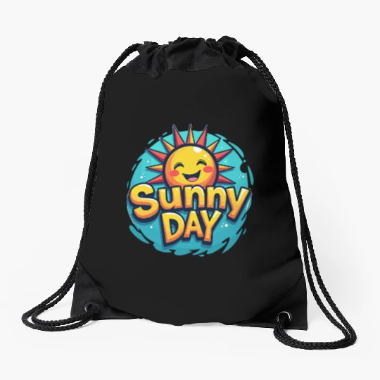 Sunny Day Sun Summer Vacation Drawstring Bags