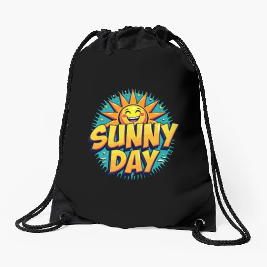 Sunny Day Sun Summer Vacation Drawstring Bags