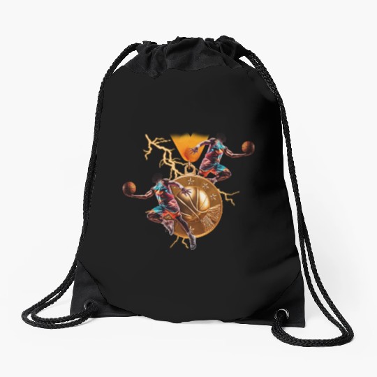 Basketball Game Day Drawstring Bags