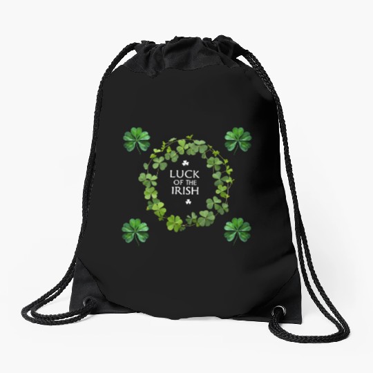 luck of the irish Drawstring Bags