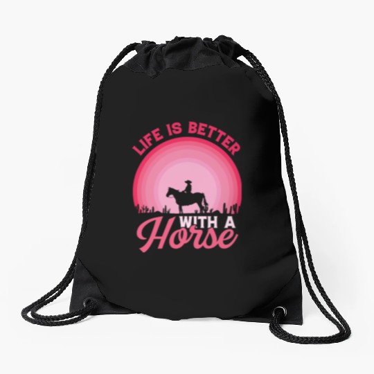 Just a Girl Who Loves Horses – Equestrian Lover Drawstring Bags