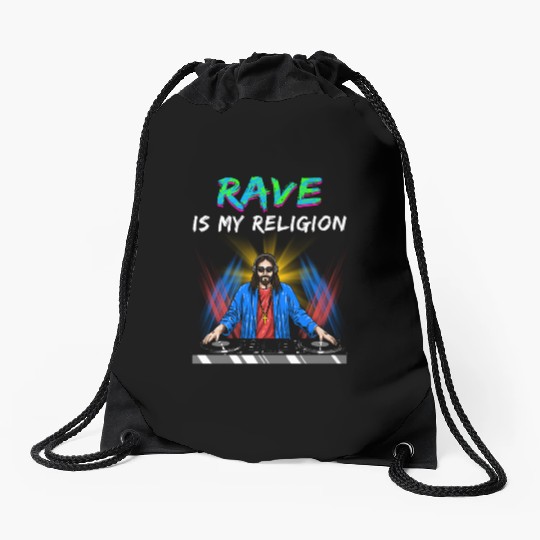 Rave Techno House Party EDM Festival Goa Electro Drawstring Bags