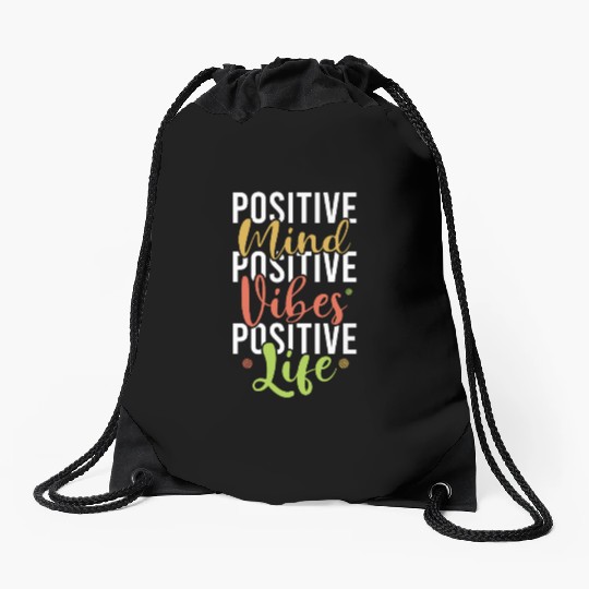 Positive Vibes Life Mental Health Awareness Drawstring Bags