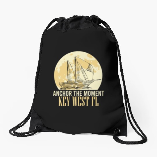 Florida ANCHOR THE MOMENT KEY-WEST, FL Drawstring Bags