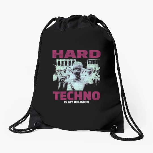 Techno House Party EDM Festival Goa Electro Rave Drawstring Bags
