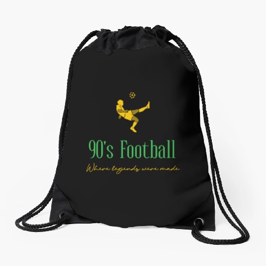 90s Football – where legends were made Drawstring Bags