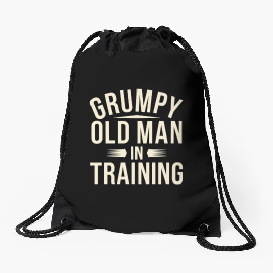 Grumpy Old Man Drawstring Bags