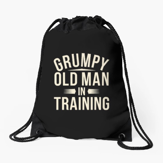 Grumpy Old Man Drawstring Bags