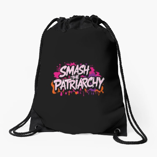 Smash The Patriarchy - International Womens Day Drawstring Bags