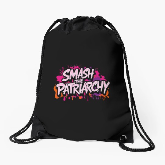 Smash The Patriarchy - International Womens Day Drawstring Bags