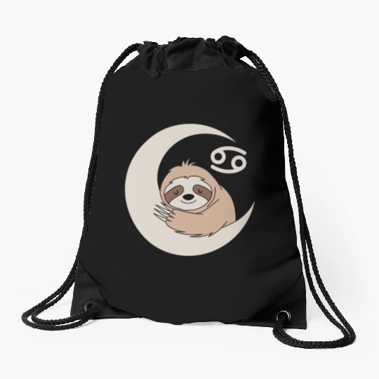 Cancer Zodiac Sloth Embrace the Calmness Drawstring Bags