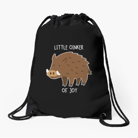 Little Oinker Of Joy Fluffy Piglet Drawstring Bags