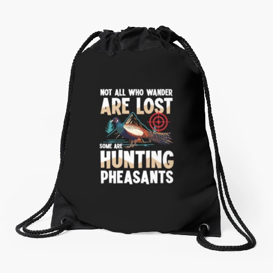 Pheasant Hunting for Hunters Drawstring Bags