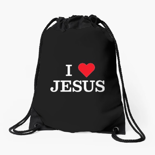 I Heart Jesus Drawstring Bags