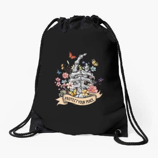 Protect Your Peace Mindfulness Drawstring Bags