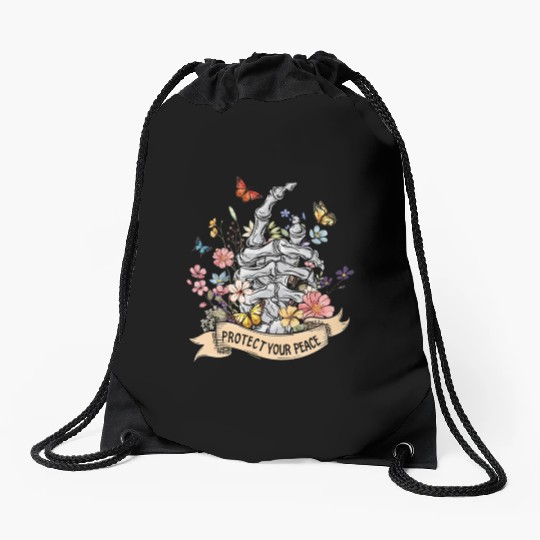 Protect Your Peace Mindfulness Drawstring Bags