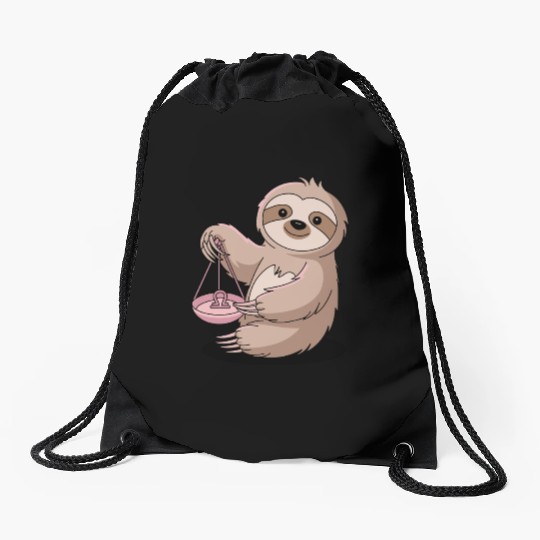 Charming Libra Zodiac Sloth With Balance Drawstring Bags